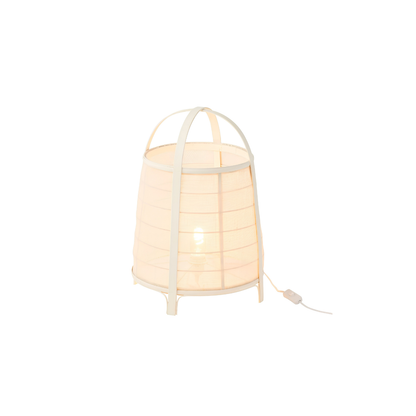 J-Line tafellamp wit bamboe katoen 52,5 cm Rya aan