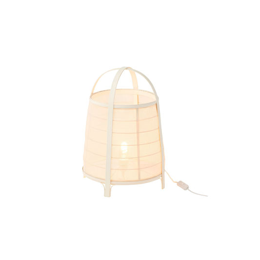 J-Line tafellamp wit bamboe katoen 52,5 cm Rya aan