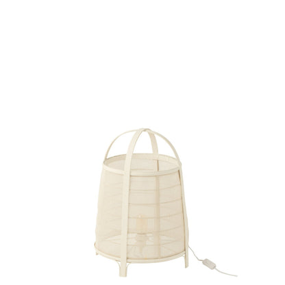 J-Line tafellamp wit bamboe katoen 52,5 cm Rya uit