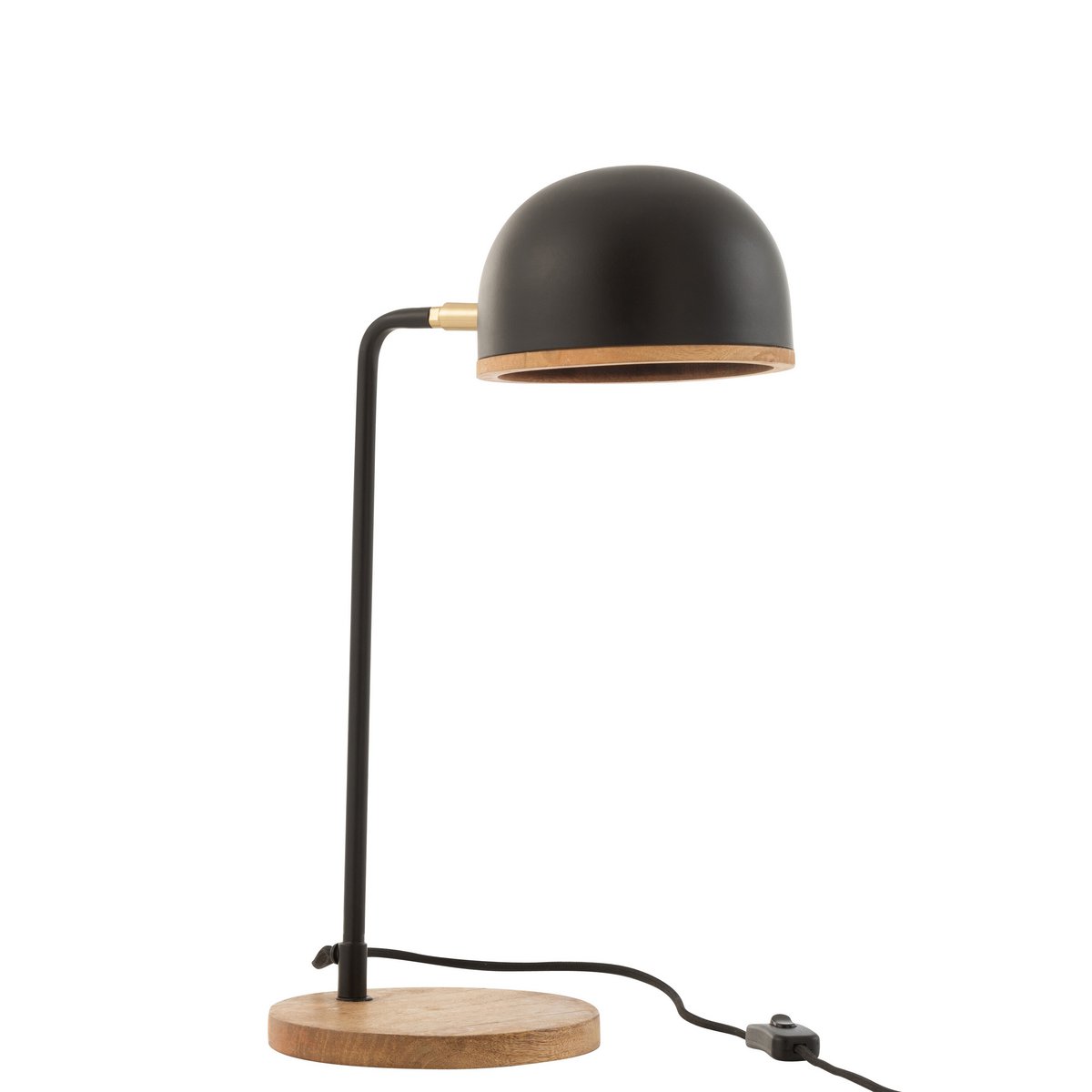 J-Line tafellamp zwart van metaal en hout Evy