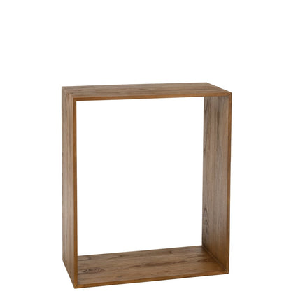 J-Line wandrek hout bruin Kubus schuin vanaf voren
