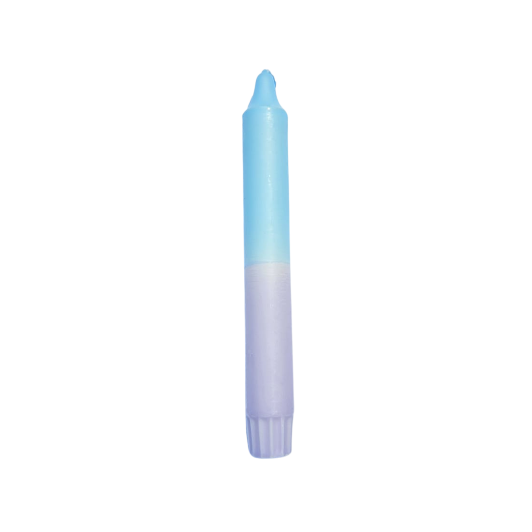 Kaars dip dye blauw en paars dippy