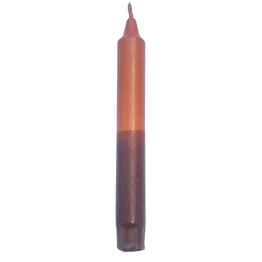Dip dye Duurzame kaars van dippy in terracotta oranje en bordeaux