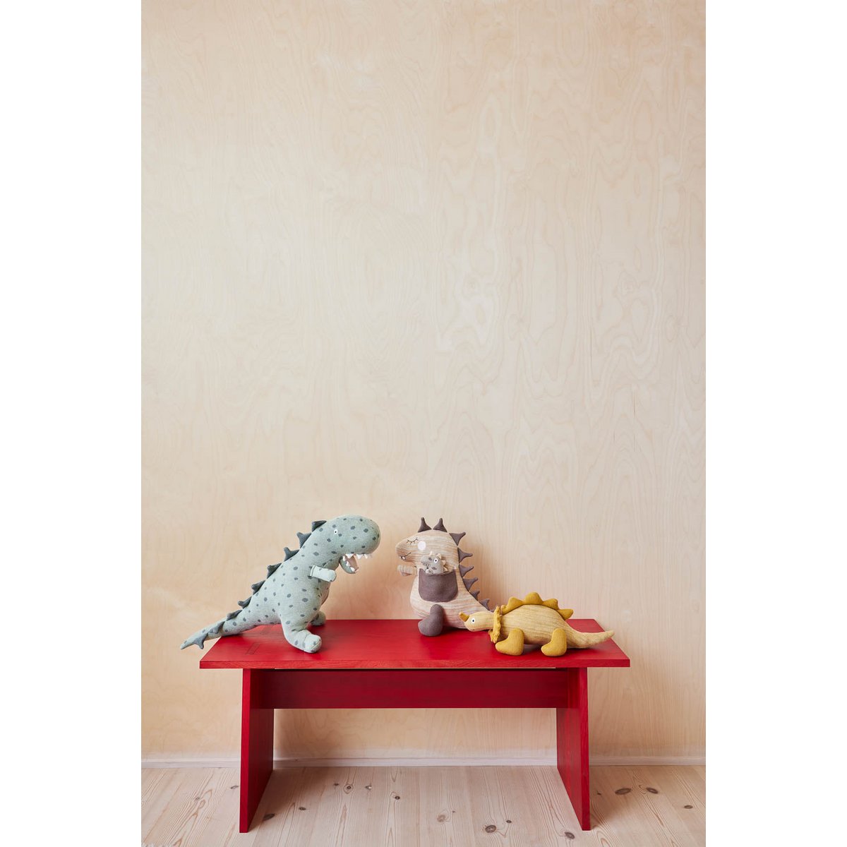 Katoenen dinosaurus knuffels Dina en Bobo