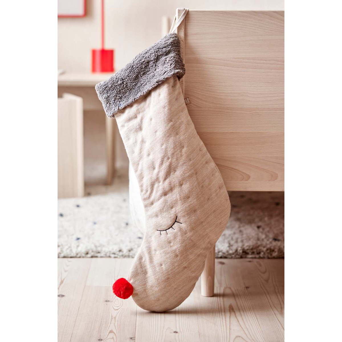 De Katoenen kerstsok Rudolf, de feestelijke kerstsok om al jouw kleine cadeautjes in te verstoppen