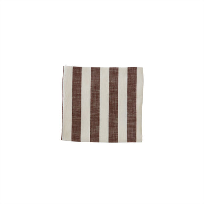 Katoenen tafelkleed bruin gestreept 200x140 cm opgevouwen