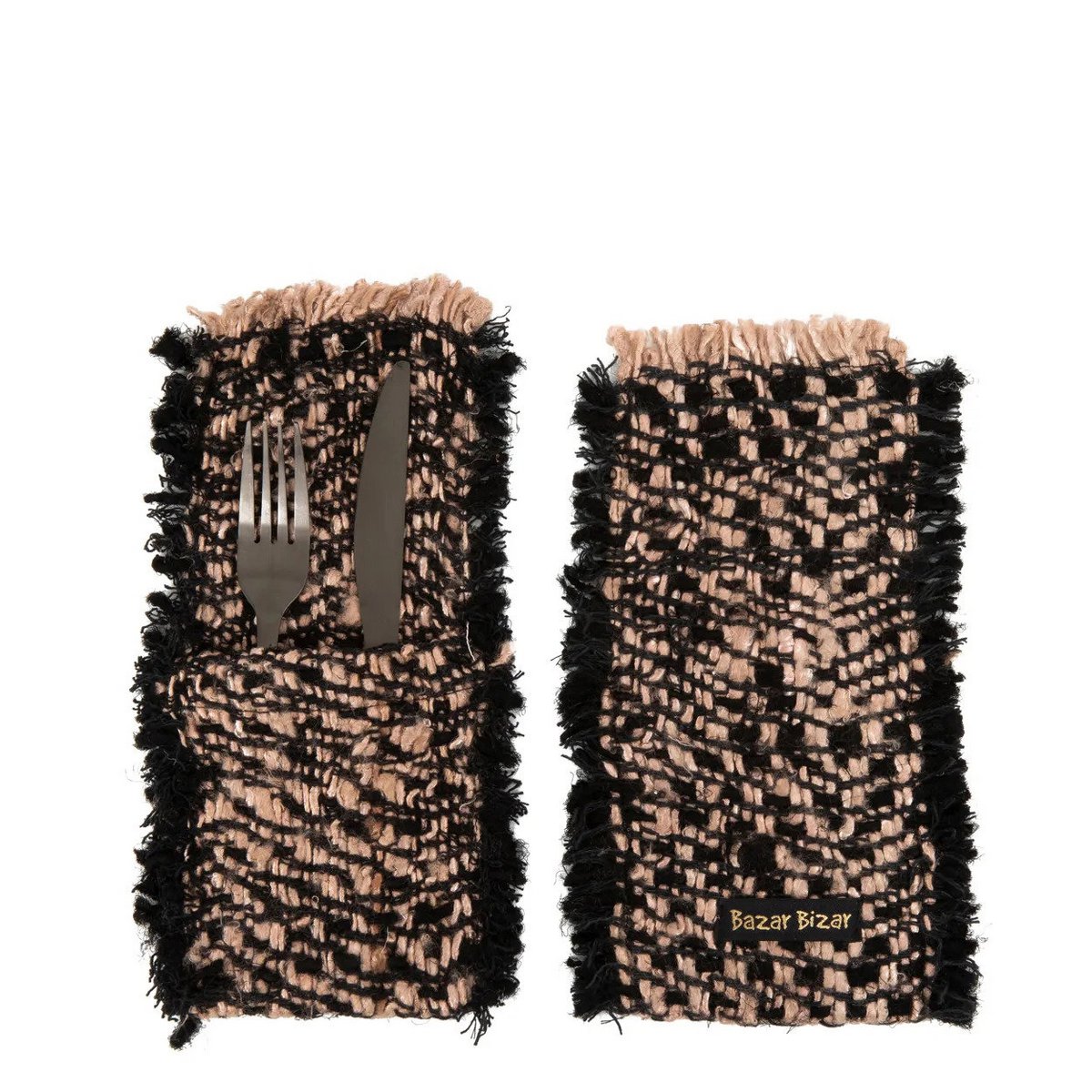 Set van twee bestekhouders naast elkaar