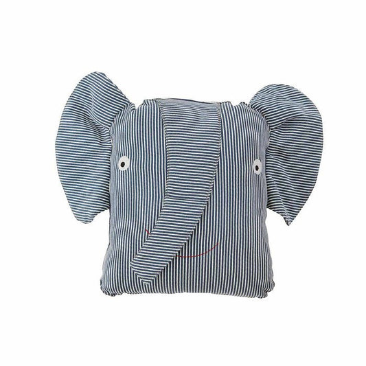 Knuffel olifant Erik blauw gestreept