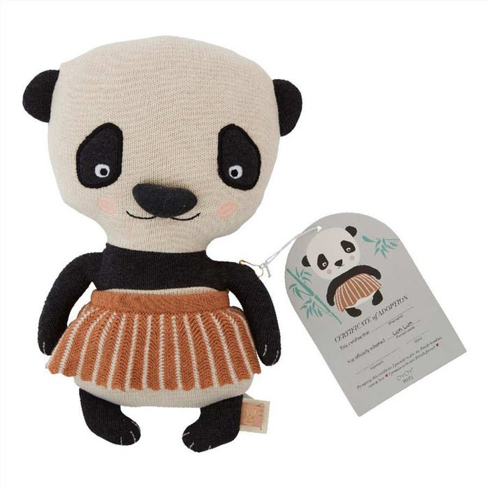 Knuffel panda Lun Lun met jurkje