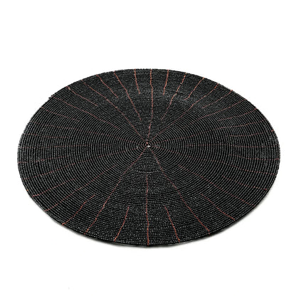 Kralen placemat zwart 30 cm