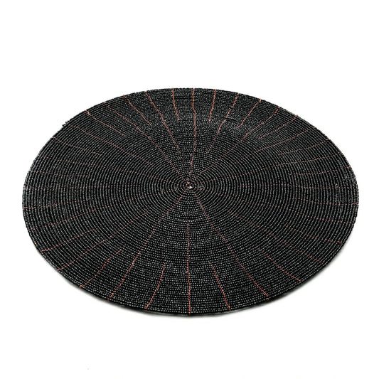 Kralen placemat zwart 30 cm