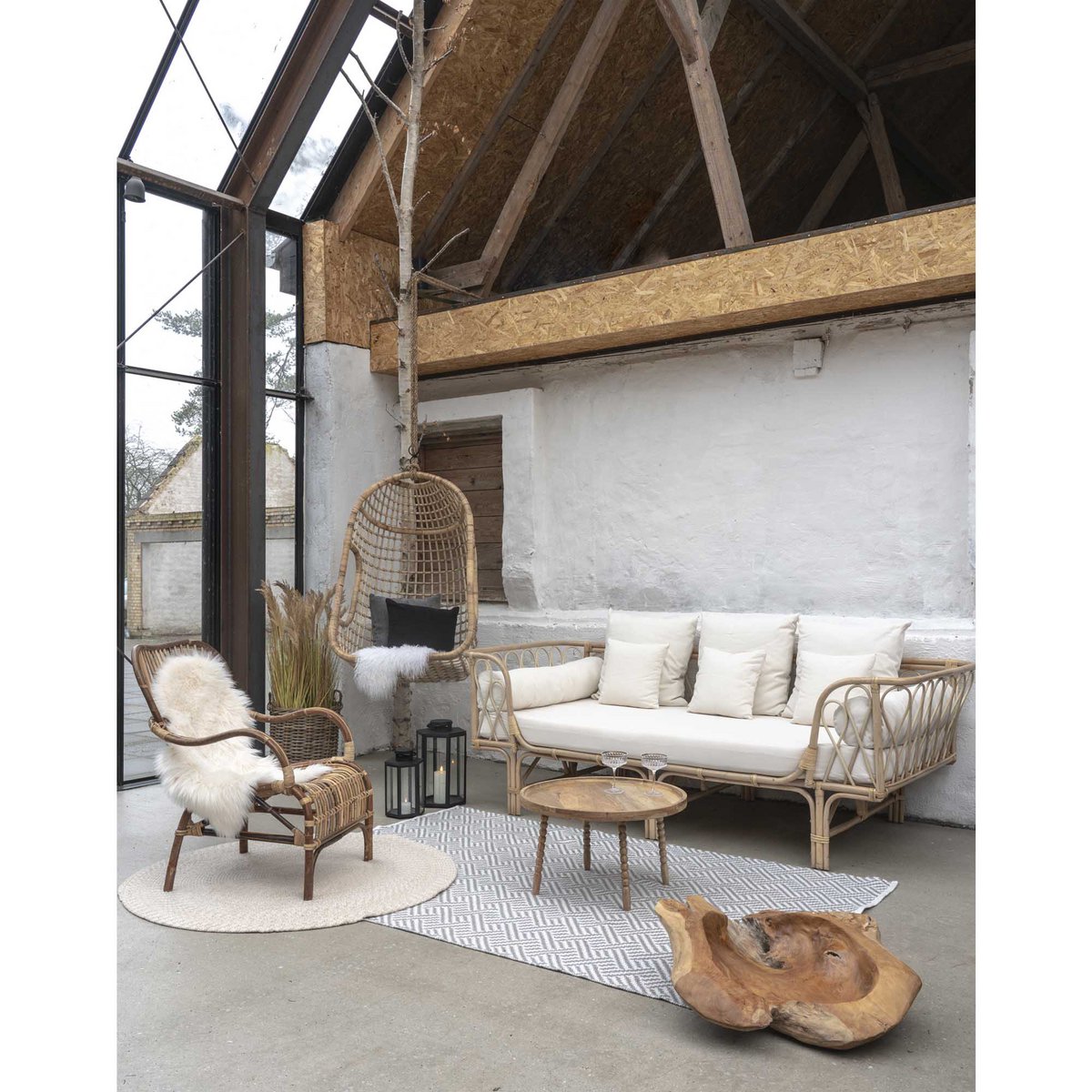 Jammu salontafel in een sfeervol natuurlijk interieur