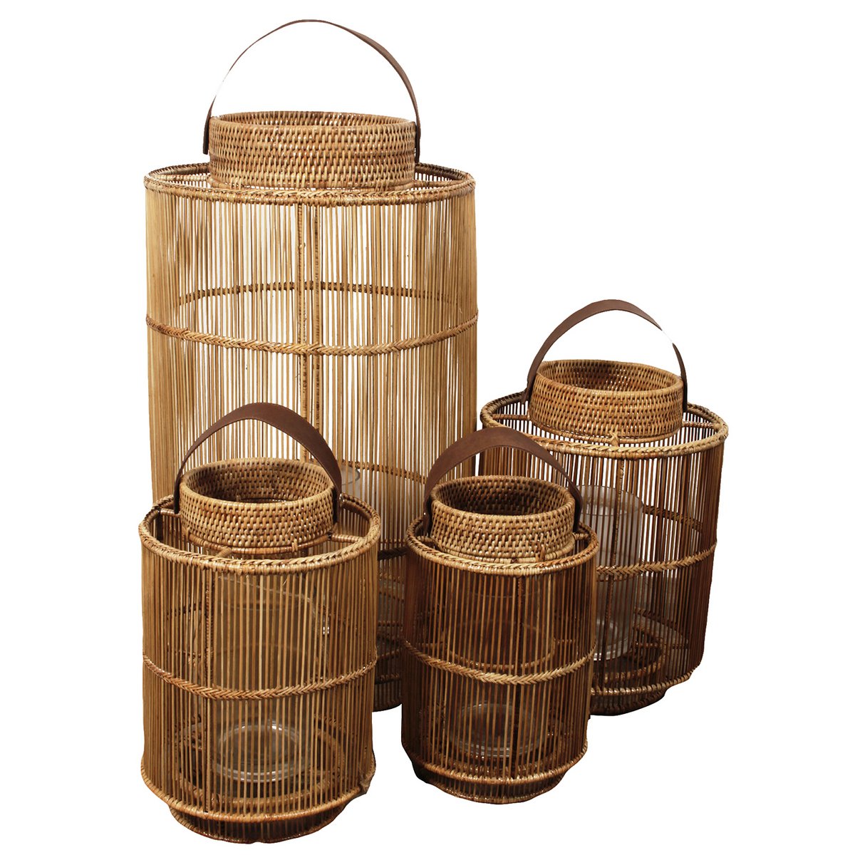 Meerdere formaten rotan lantaarns beige 25x40 cm Loterijen