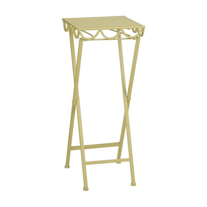 Metalen plantenstandaard lichtgroen 68 cm Rosalie schuin van voren