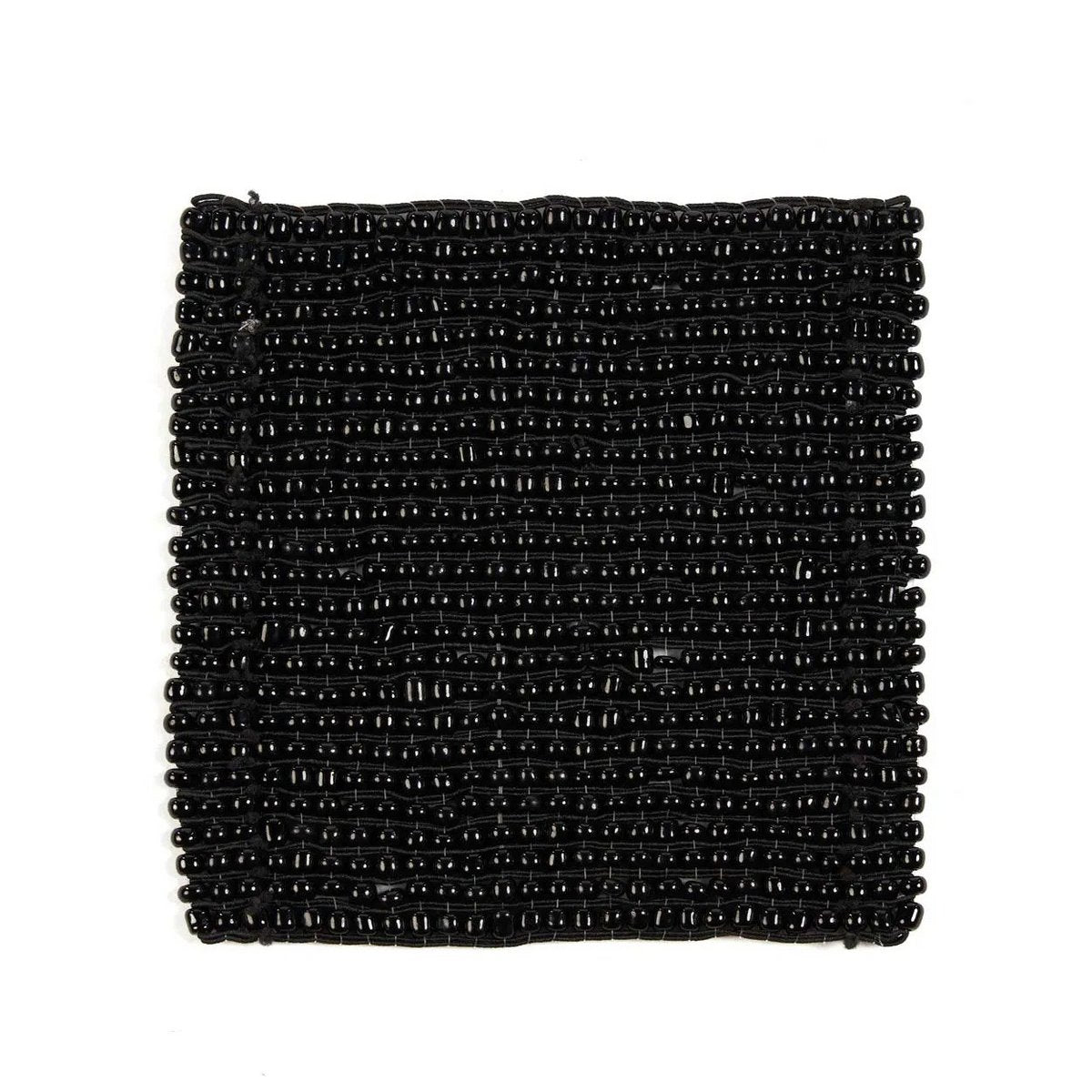 Onderzetter kralen zwart vierkant 11 cm