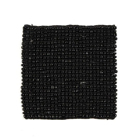 Onderzetter kralen zwart vierkant 11 cm