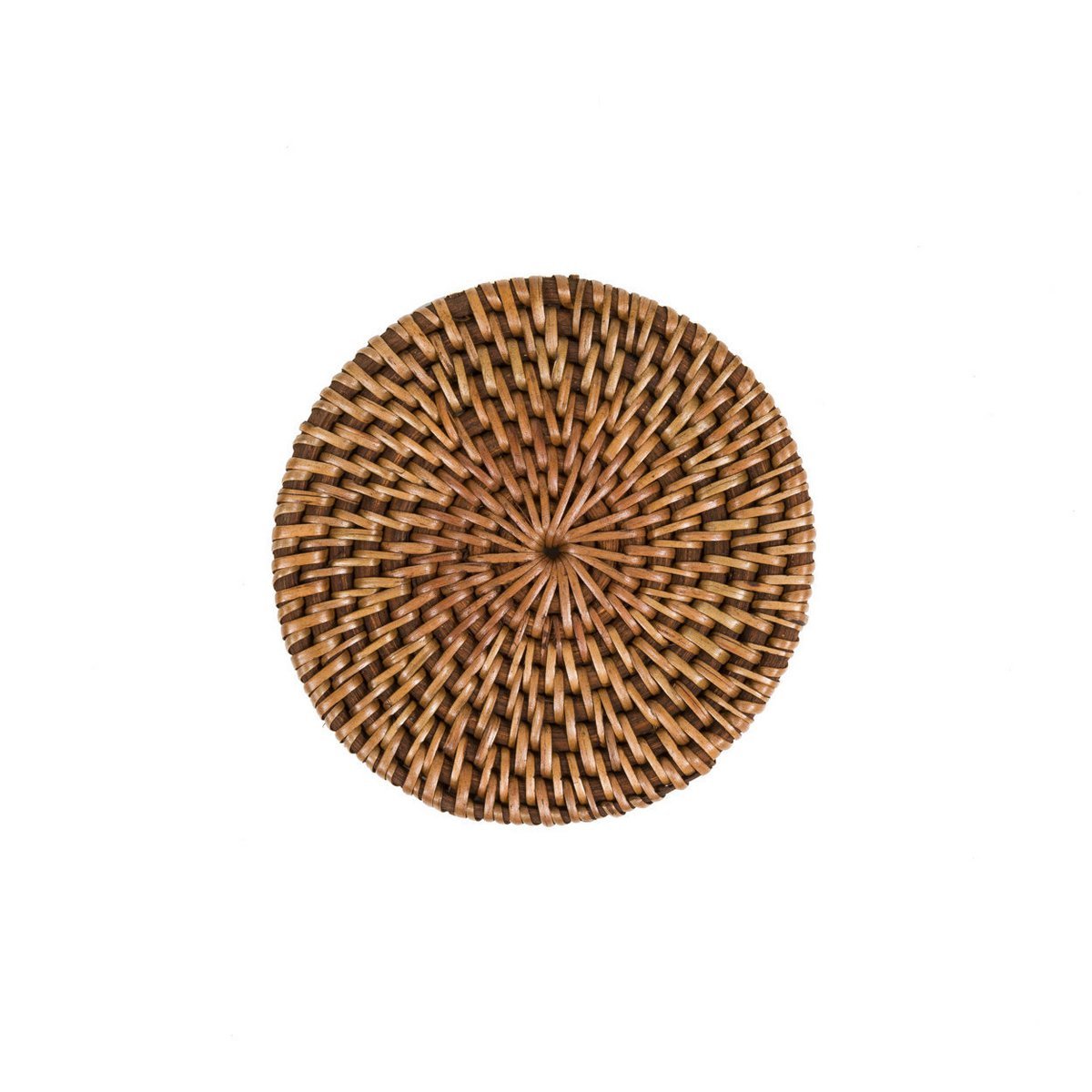 Onderzetter rotan bruin rond 11 cm