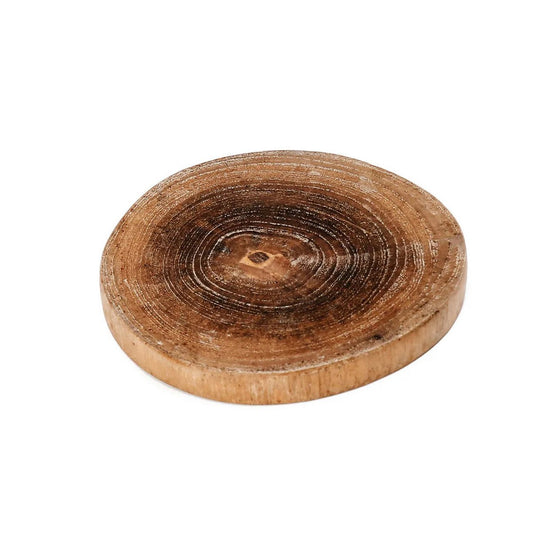 Onderzetter teakhout naturel rond 10 cm