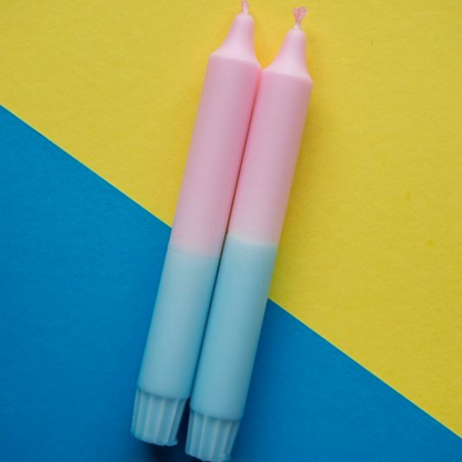 Duurzame kaarsen Dippy set van 4 | Dip dye kaarsen roze - paars - blauw