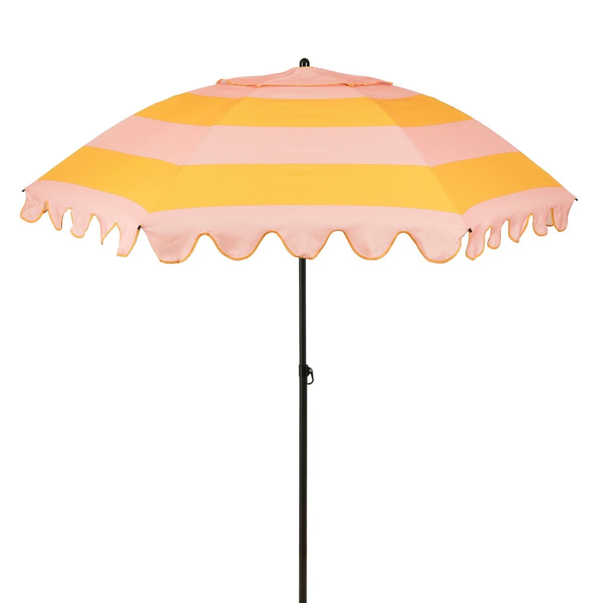 Parasol gestreept geel roze 238 cm
