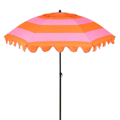 Parasol gestreept oranje roze 238 cm