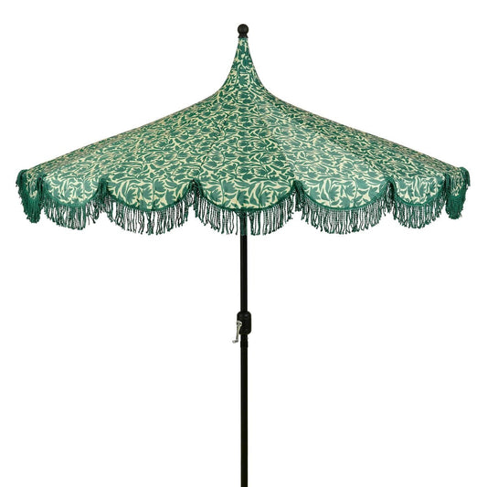 Parasol groen met franjes 235 cm