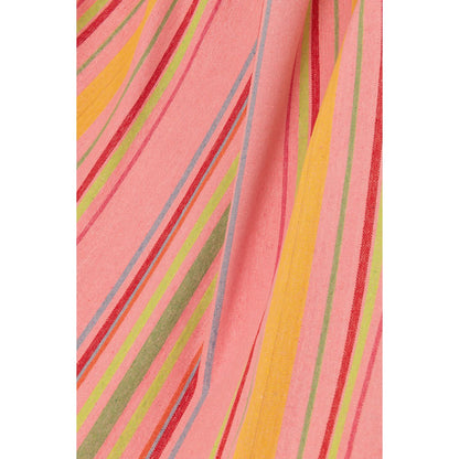 Patroon van de J-Line hangmat buiten katoen roze multi gestreept 200 cm