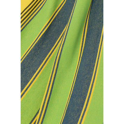 Patroon van de J-Line hangmat katoen groen gestreept 200 cm