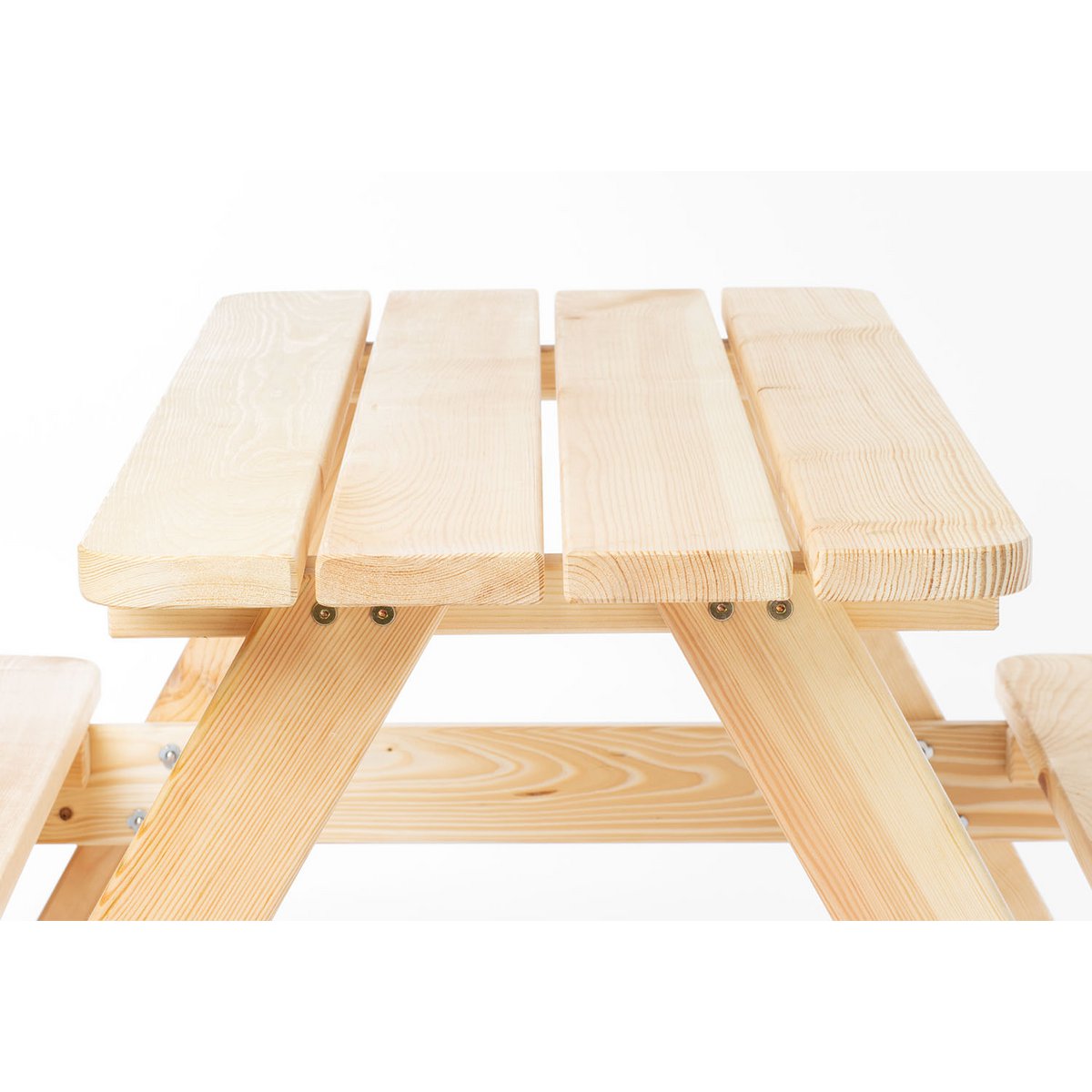 Closeup detail voor de houten Picknickbank Nicki for 4 Maxi