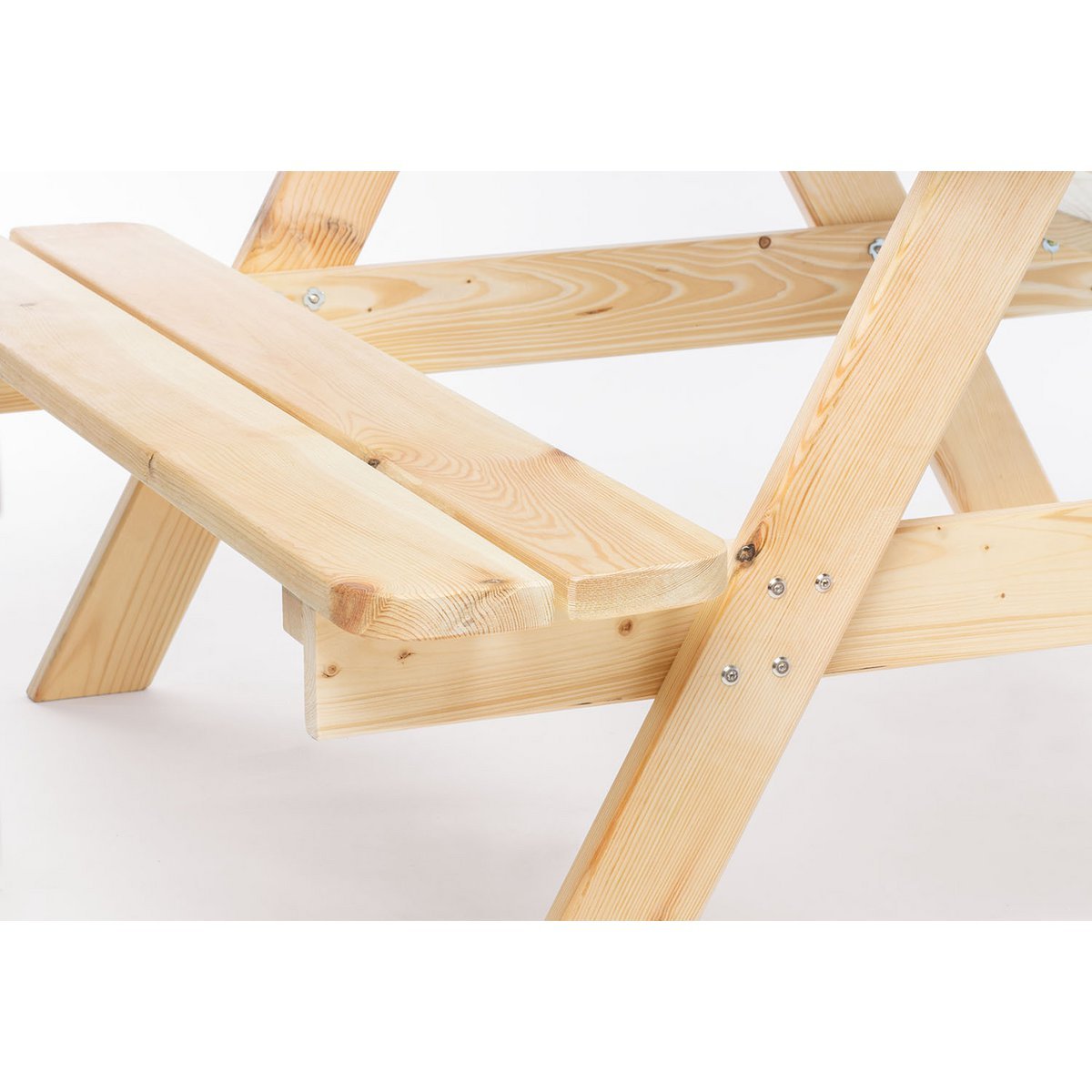 Closeup detail van de houten Picknickbank Nicki for 4 Maxi