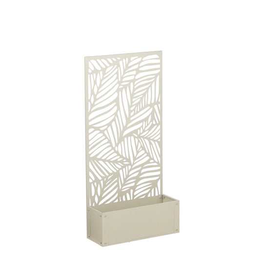 Plantenbak met klimrek gebroken wit metaal 118 cm Sapri