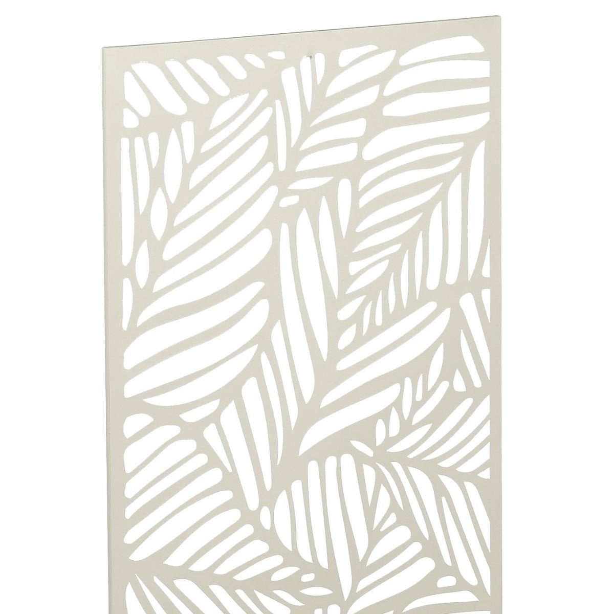 Plantenbak met klimrek gebroken wit metaal 118 cm Sapri, detail van het motief van het hek