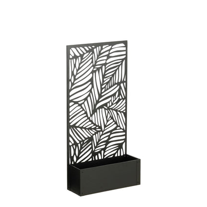 Plantenbak met klimrek zwart metaal 118 cm Sapri