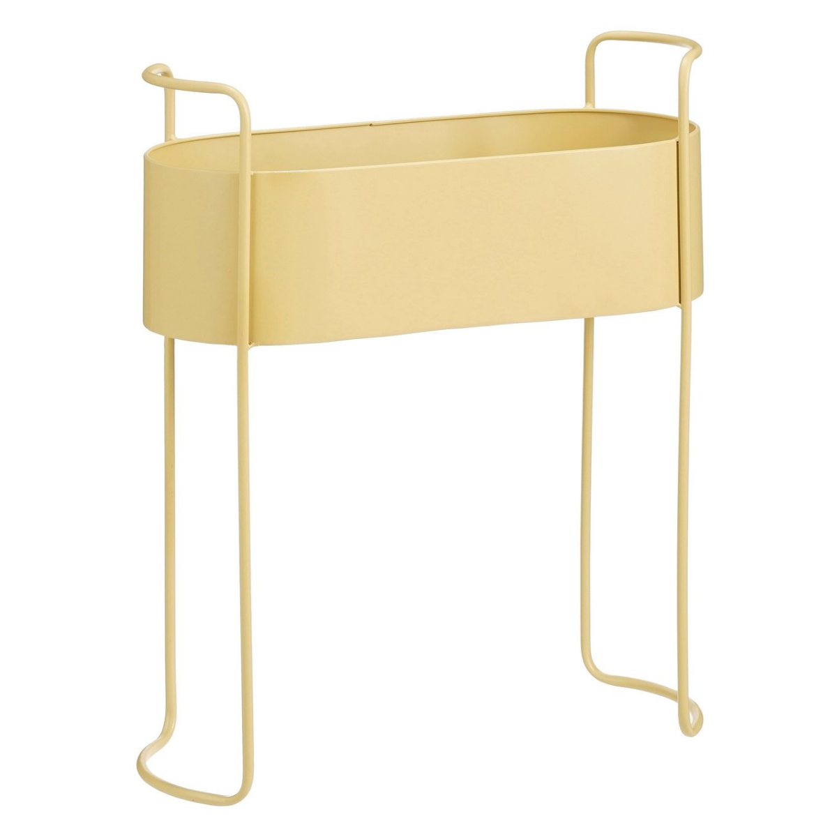 Plantenpot op standaard in beige Moritz, met gevormde poten en handvatten