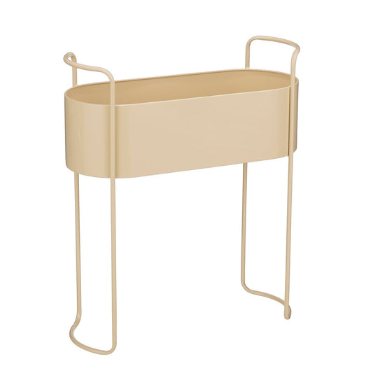 Plantenstandaard beige Moritz, verkrijgbaar bij Luben. Plantenstandaard met pot