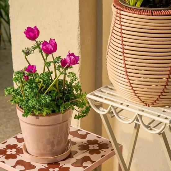 Plantenstandaard buiten Rosalie Gebroken wit met beige planten en bloemenpotten