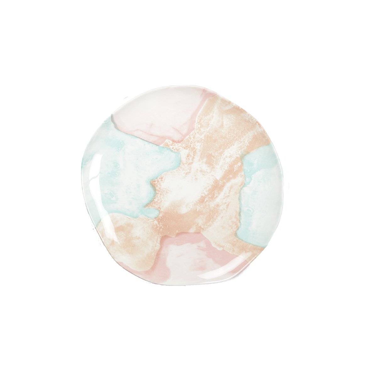 Porseleinen bord goud roze blauw Treasure Mine