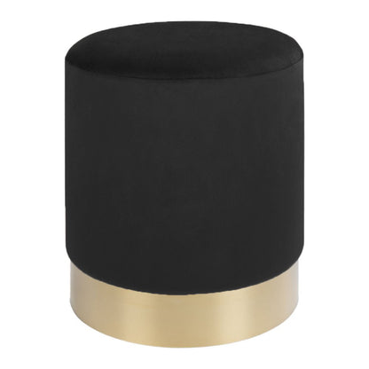 Productfoto fluwelen zwarte poef