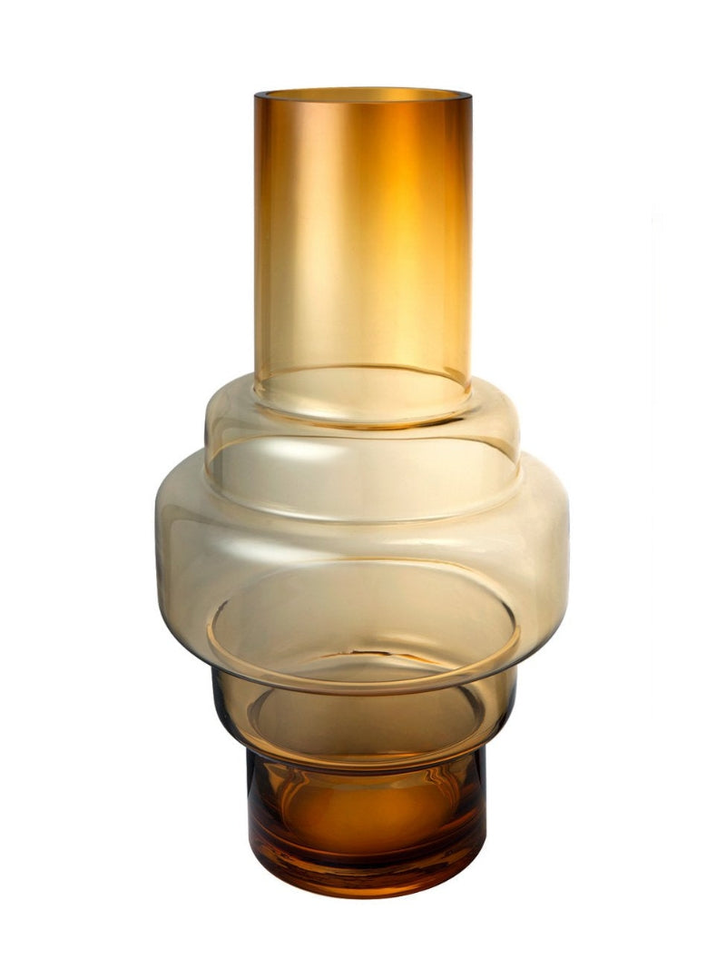 Productfoto geometrische oranje glazen vaas