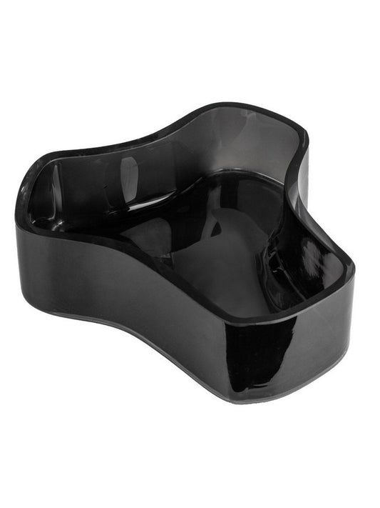 Productfoto geometrische zwarte glazen schaal