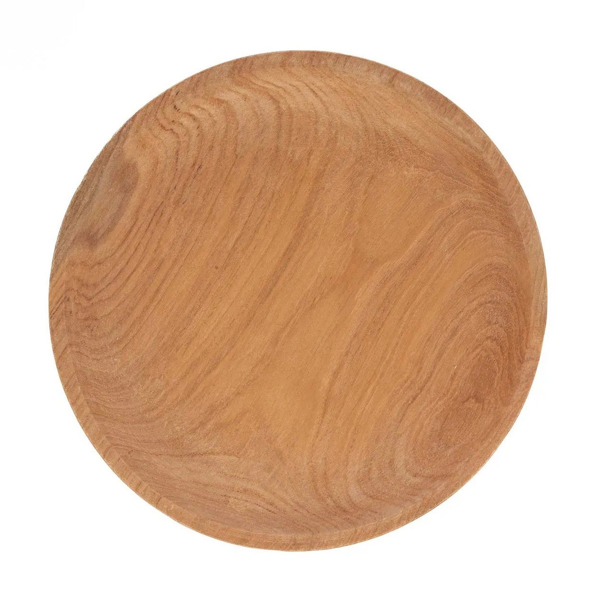 Rond houten taartplateau met natuurlijke rotanlook en stevige conische voet, perfect voor het stijlvol presenteren van taarten, gebak of snacks. Een tijdloos en decoratief serveerplateau dat warmte toevoegt aan elke tafelsetting.