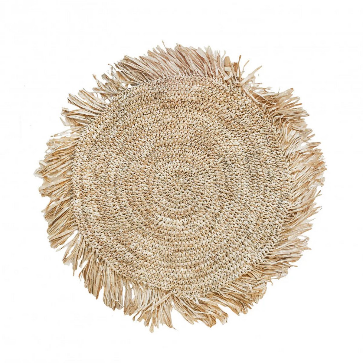Raffia placemat rond naturel 45 cm
