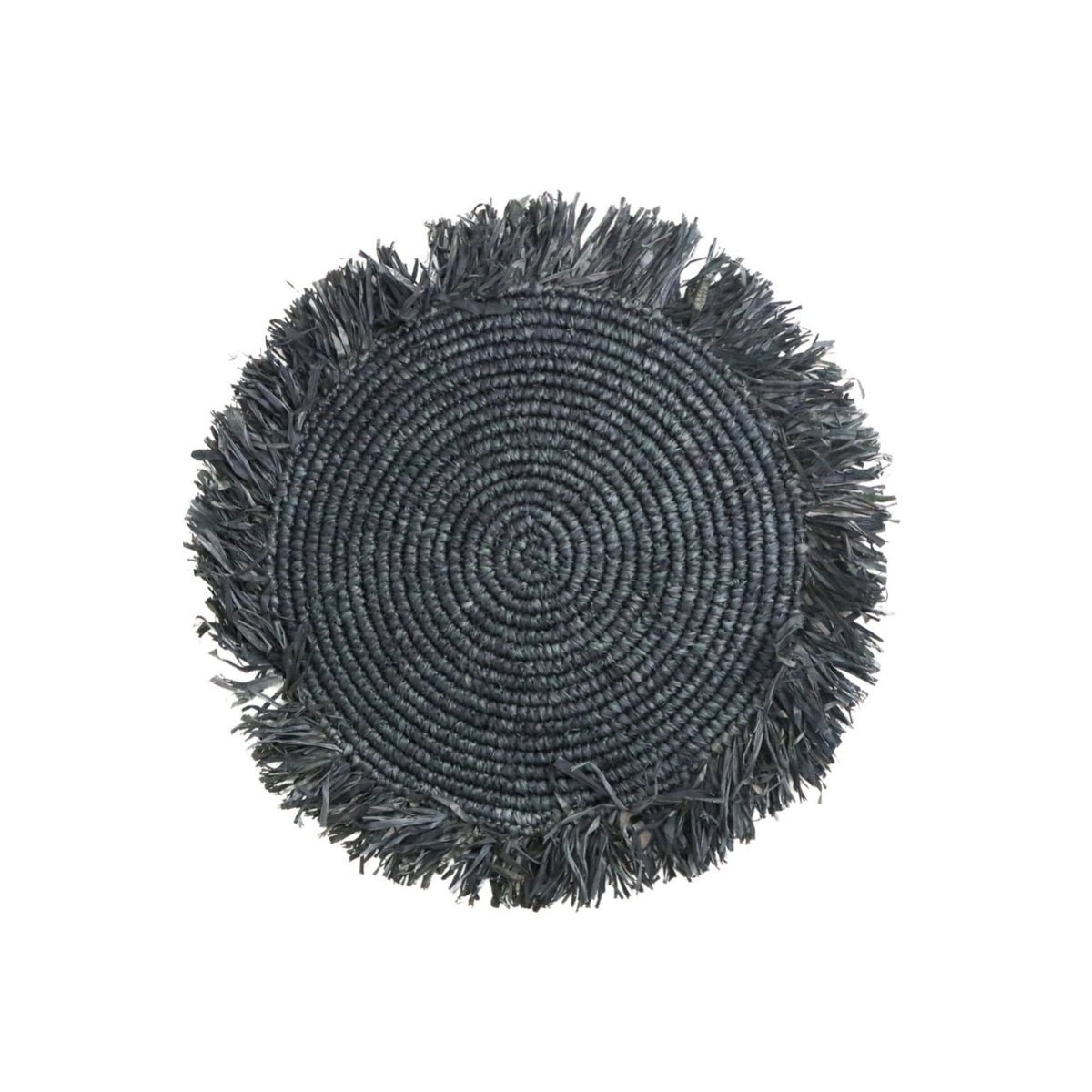 Raffia placemat zwart rond 35 cm Ambon