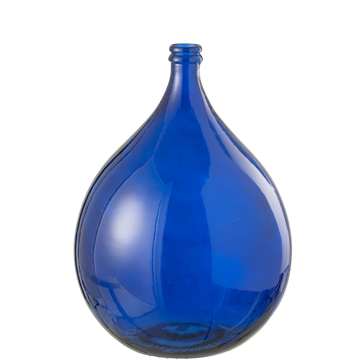 Ronde glazen vaas in donkerblauw met ballonvorm, J-Line Lissabon