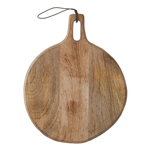 Ronde houten borrelplank naturel 28 cm vooraanzicht