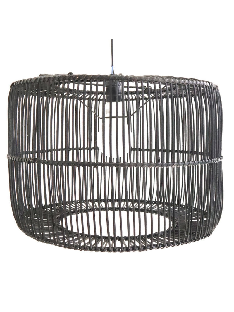 Rotan lampenkap Liku op wit achtergrond