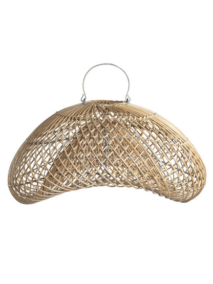 Rotan lampenkap Padma op wit achtergrond
