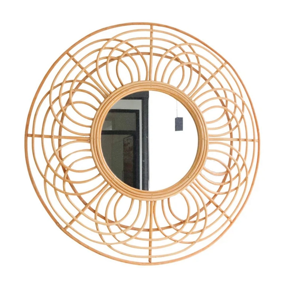 Rotan spiegel rond naturel 58 cm Putuk