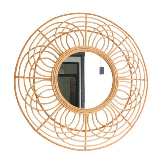 Rotan spiegel rond naturel 58 cm Putuk