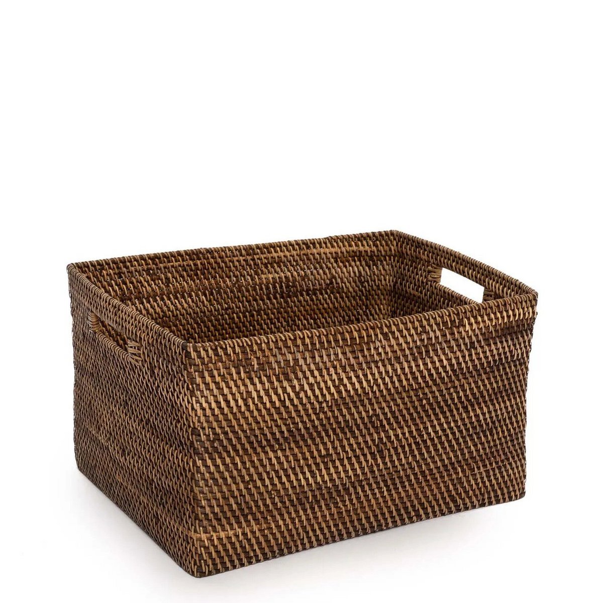 Rotan tijdschriftenhouder donkerbruin groot